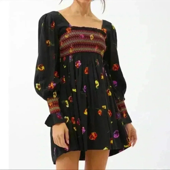 Urban Outfitters Isobel Smocked Mini Frock Dress - Picture 1 of 7